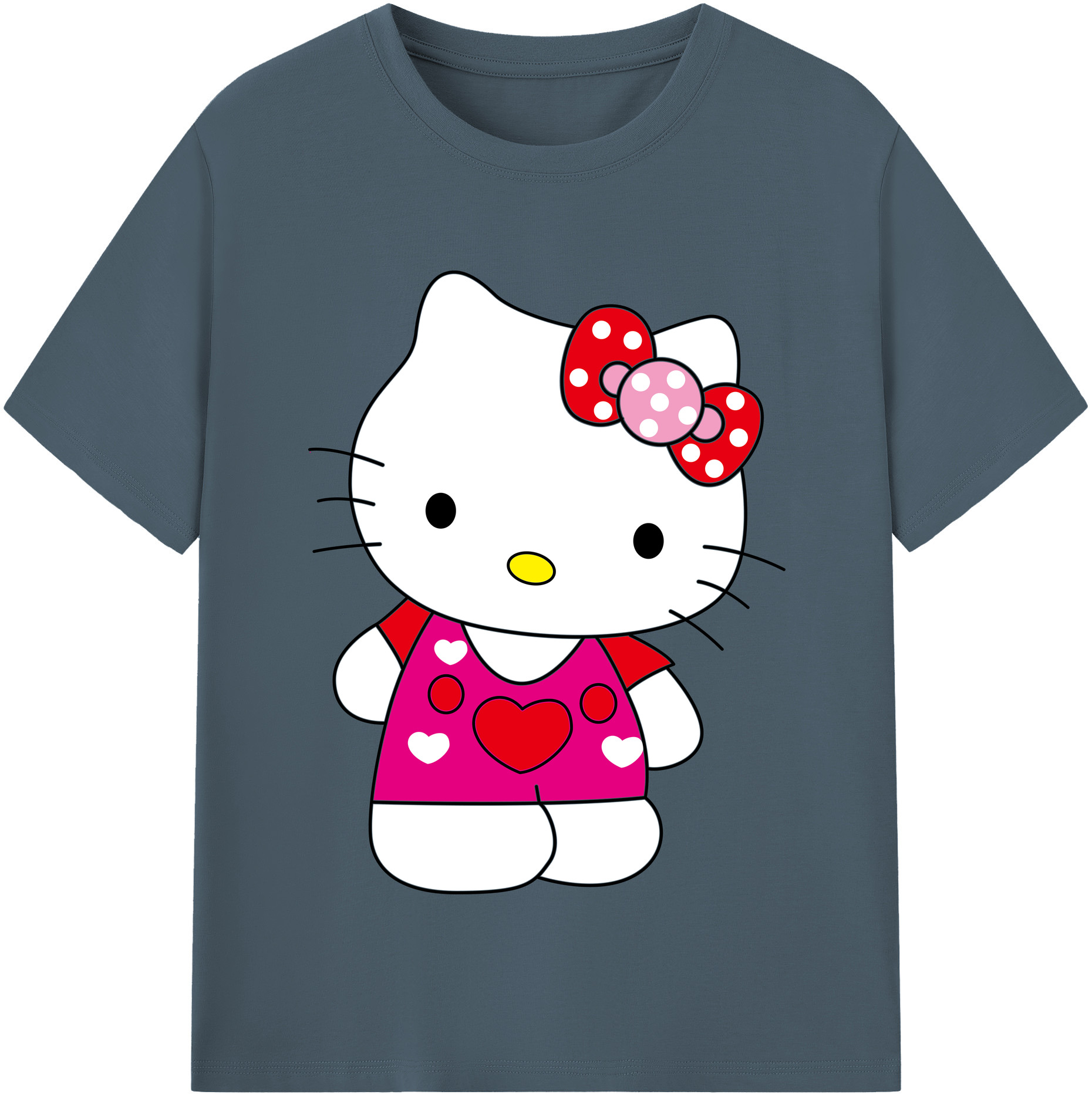 （画像用） Hello Kitty ハローキティ 綿100％半袖Tシャツ（フロントプリント）